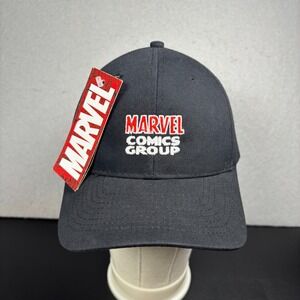New Marvel Comics Group Hat Black Embroidered Baseball Cap Adjustable OSFM NWT